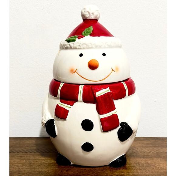 NWT: Godinger - Snowman Figural Ceramic Cookie Jar - Picture 1 of 5